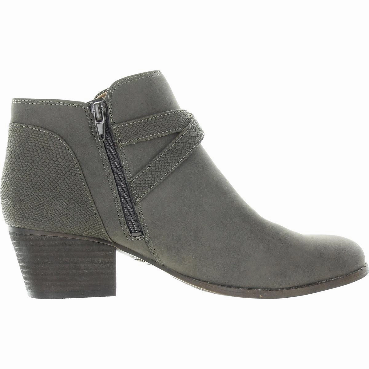 Womens Buckle Faux Suede Booties