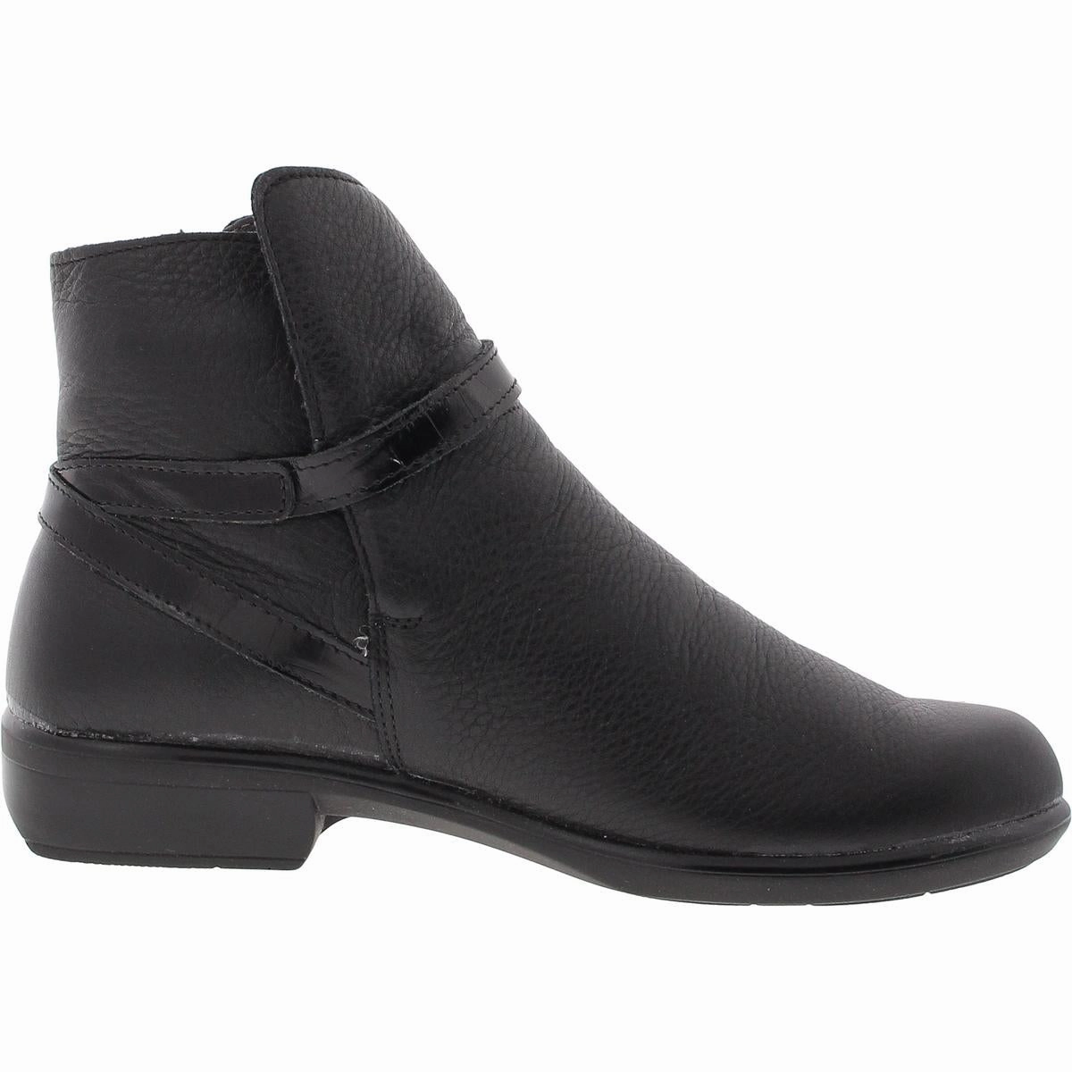 Womens Buckle Leather Booties