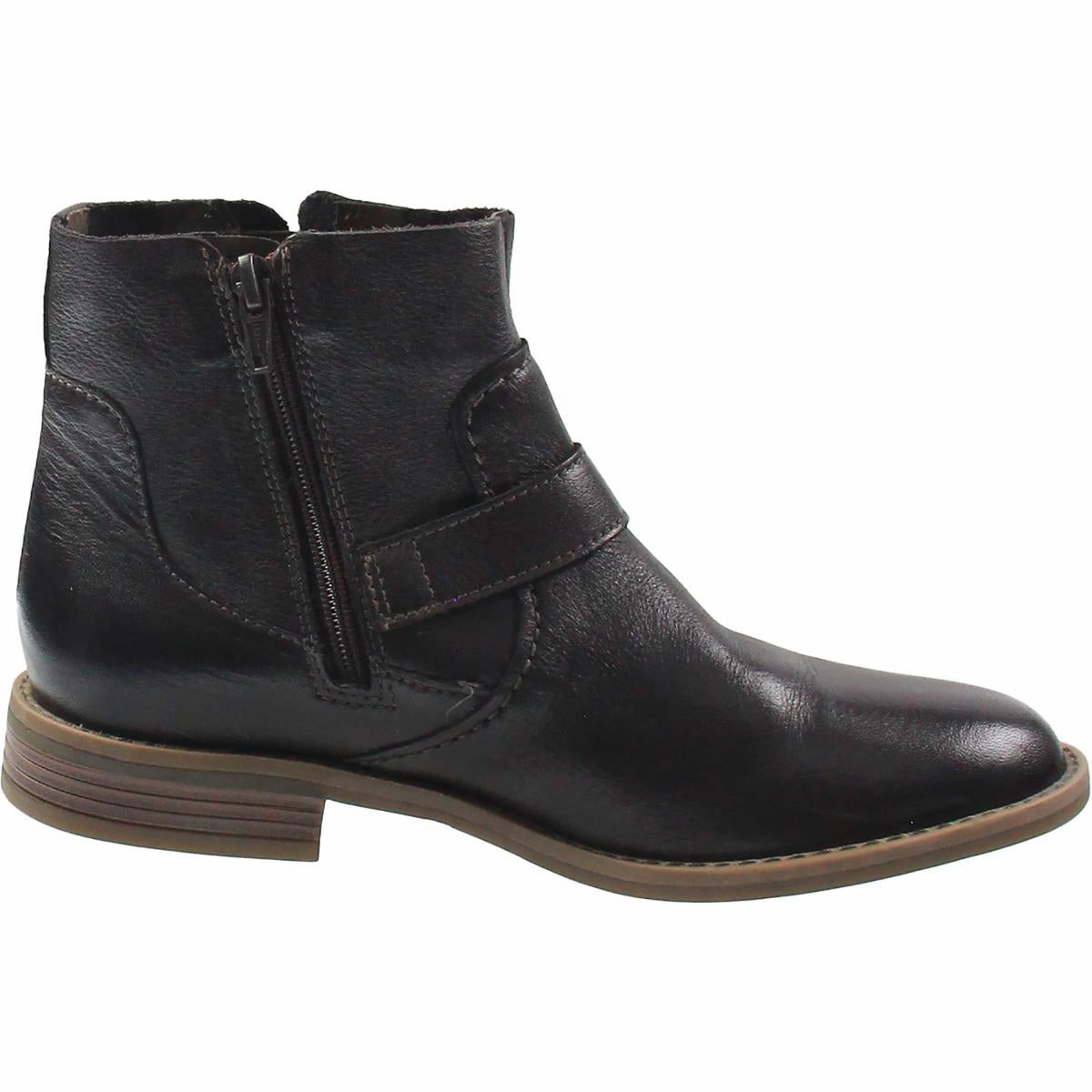 Womens Buckle Leather Booties