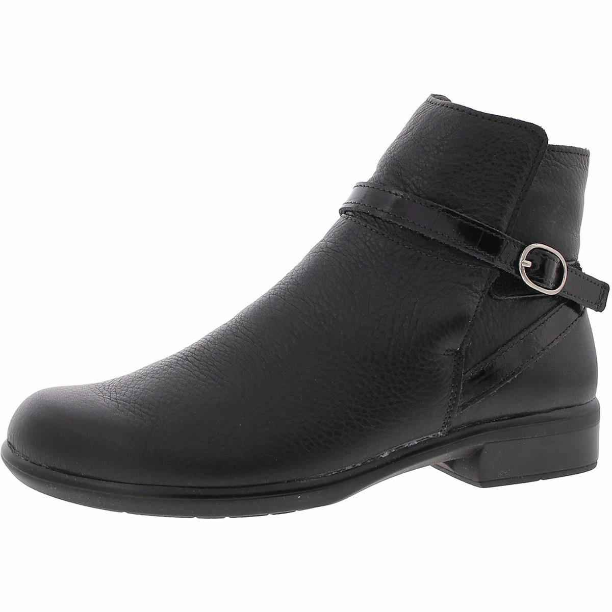 Womens Buckle Leather Booties
