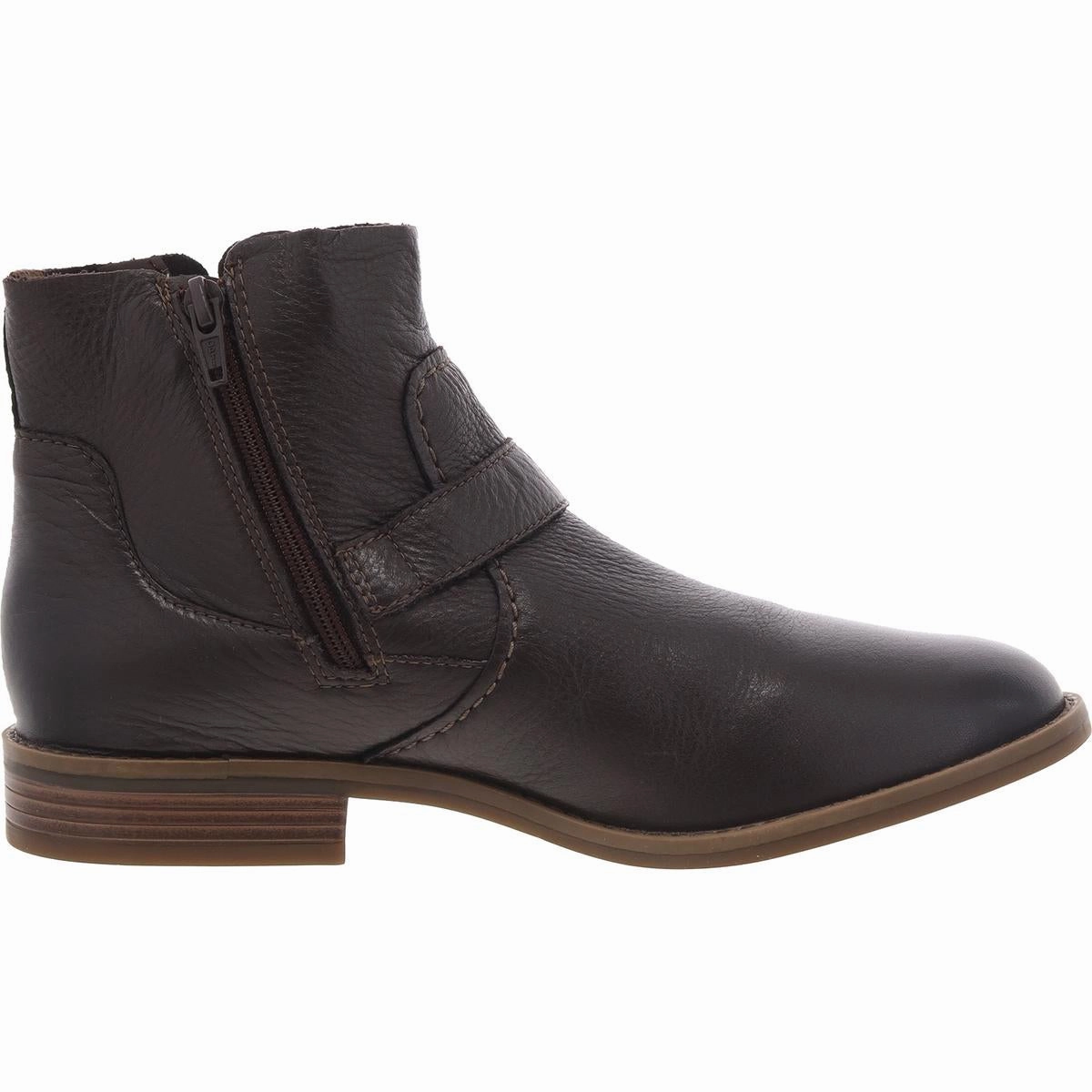 Womens Buckle Leather Booties
