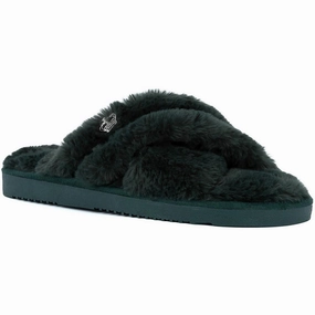 Womens Criss-Cross Man Made Slide Slippers Cozy Womens Slippers discount