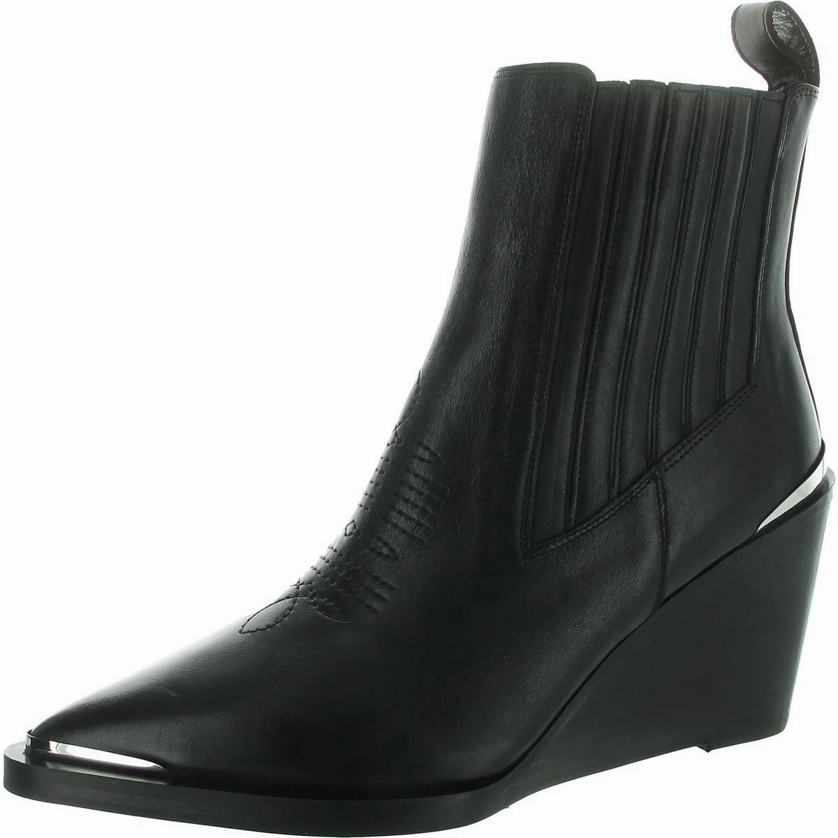 Womens Embroidered Leather Wedge Boots Womens Boots sale online