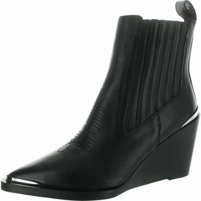 Womens Embroidered Leather Wedge Boots Womens Boots sale online
