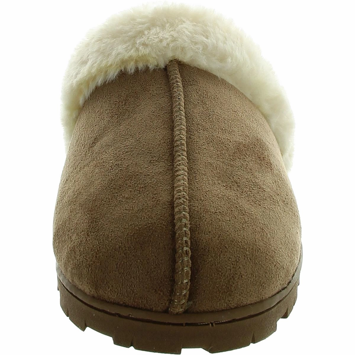 Womens Faux Fur Faux Suede Slide Slippers