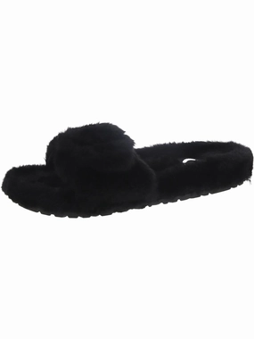 Womens Faux Fur Flat Slide Slippers Womens Slippers at low price
