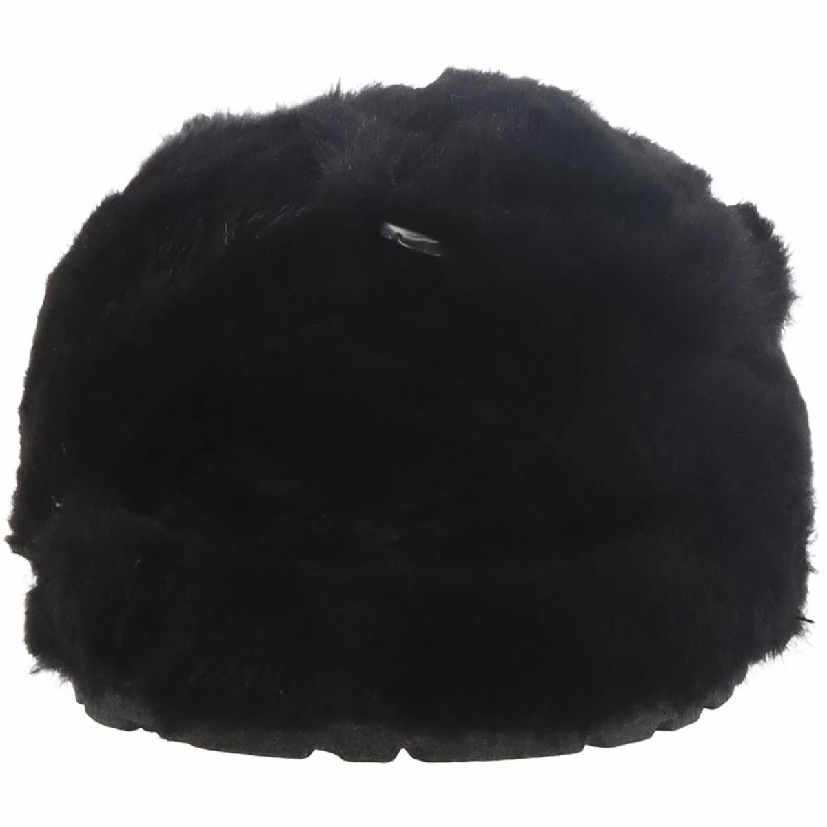 Womens Faux Fur Flat Slide Slippers