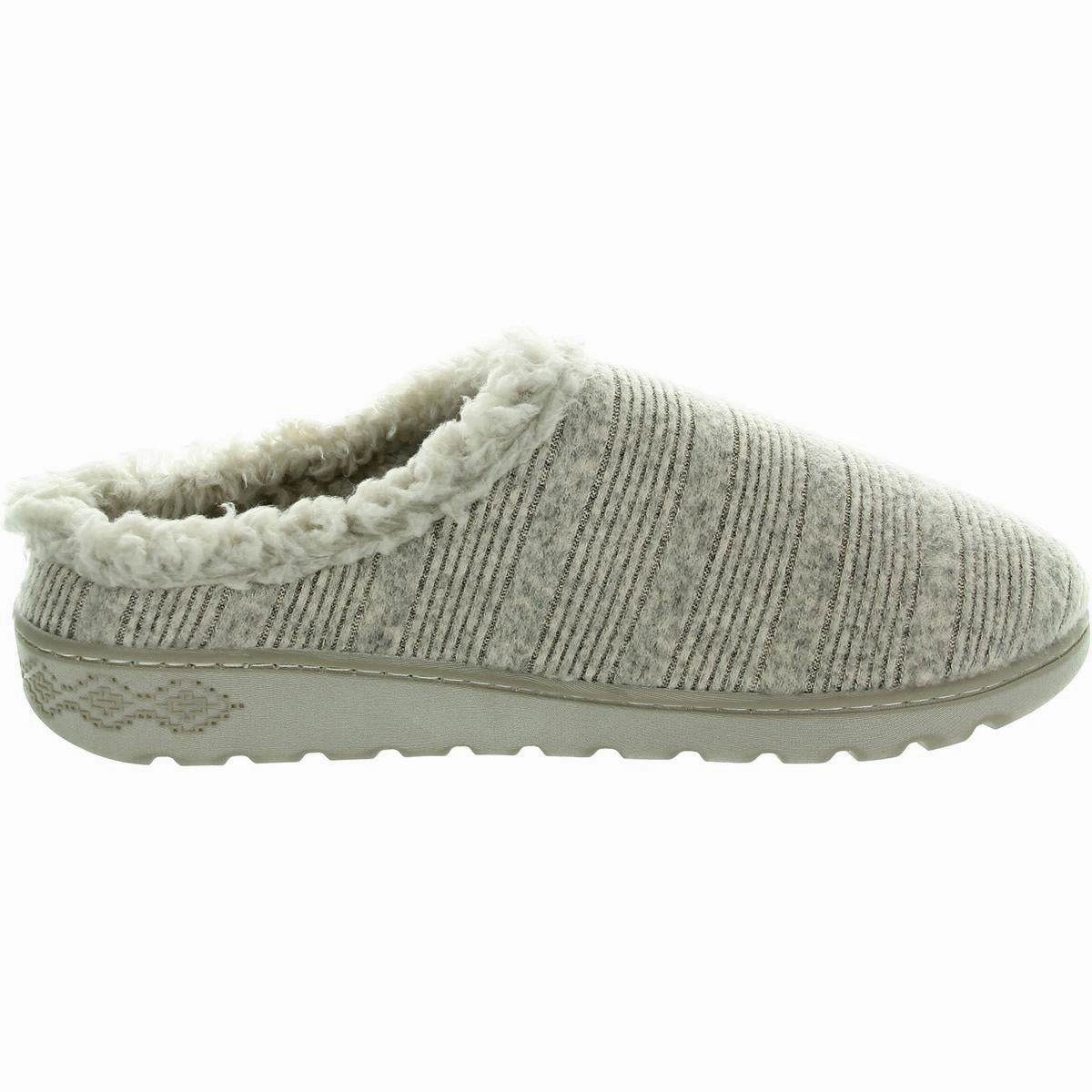 Womens Faux Fur Lined Faux Fur Slide Slippers