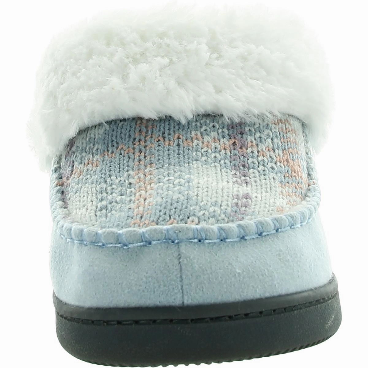 Womens Faux Fur Lined Faux Suede Scuff Slippers