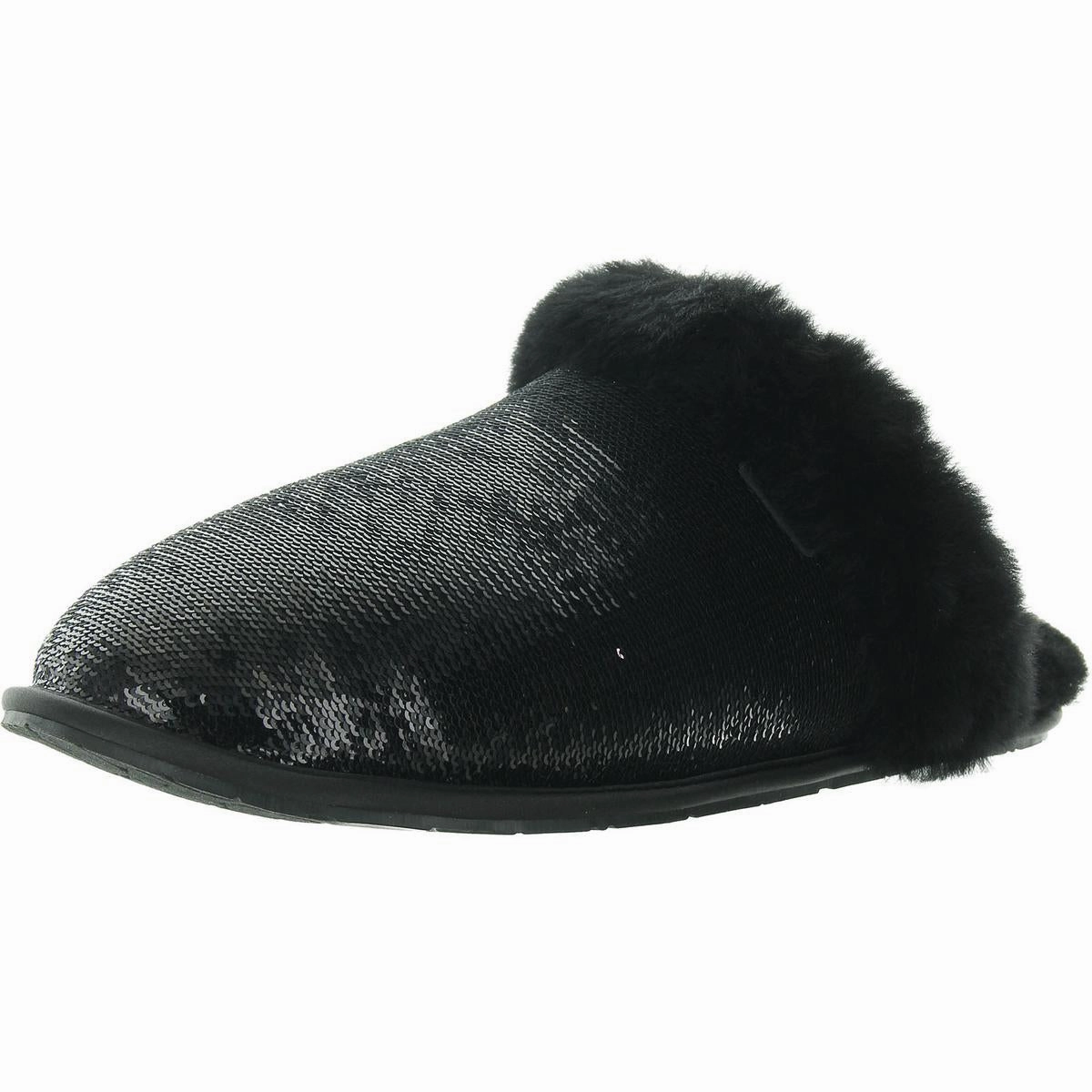 Womens Faux Fur Lined Manmade Slide Slippers