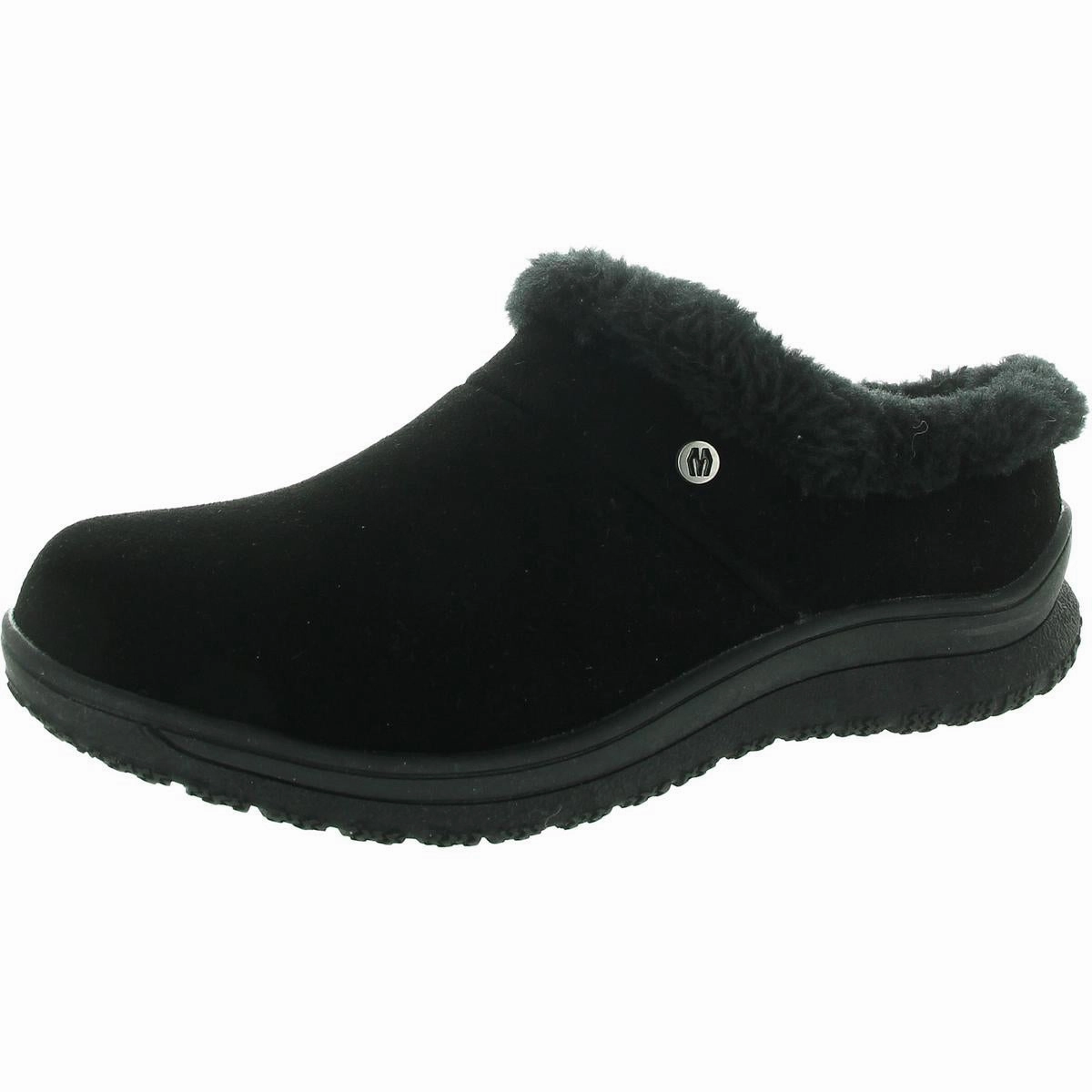 Womens Faux Fur Lined Suede Loafer Slippers Cozy Womens Slippers discount