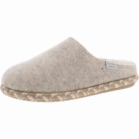 Womens Faux Fur Lined Wool Slide Slippers Cozy Womens Slippers discount