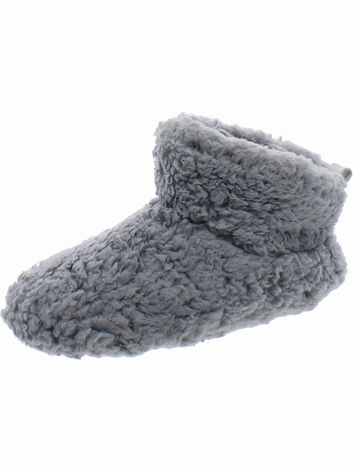Womens Faux Fur Pull On Bootie Slippers