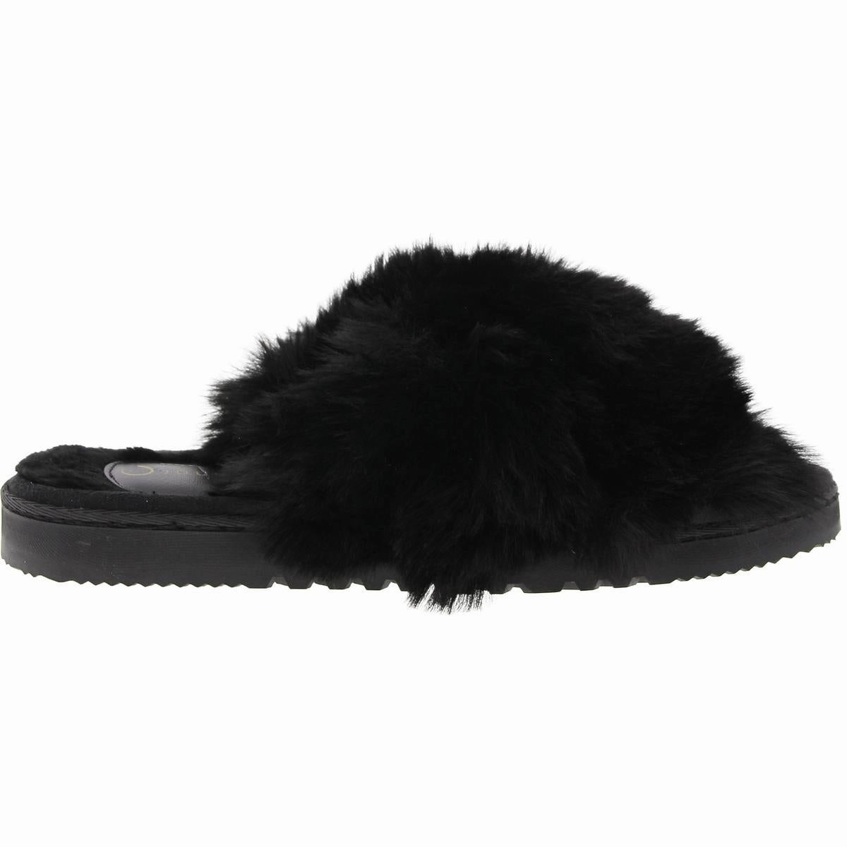 Womens Faux Fur Slide Sandals