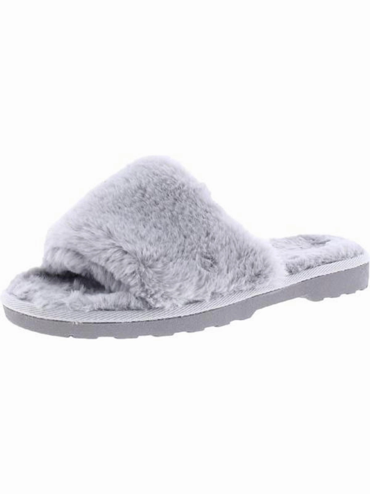 Womens Faux Fur Slip On Slipper Shoes
