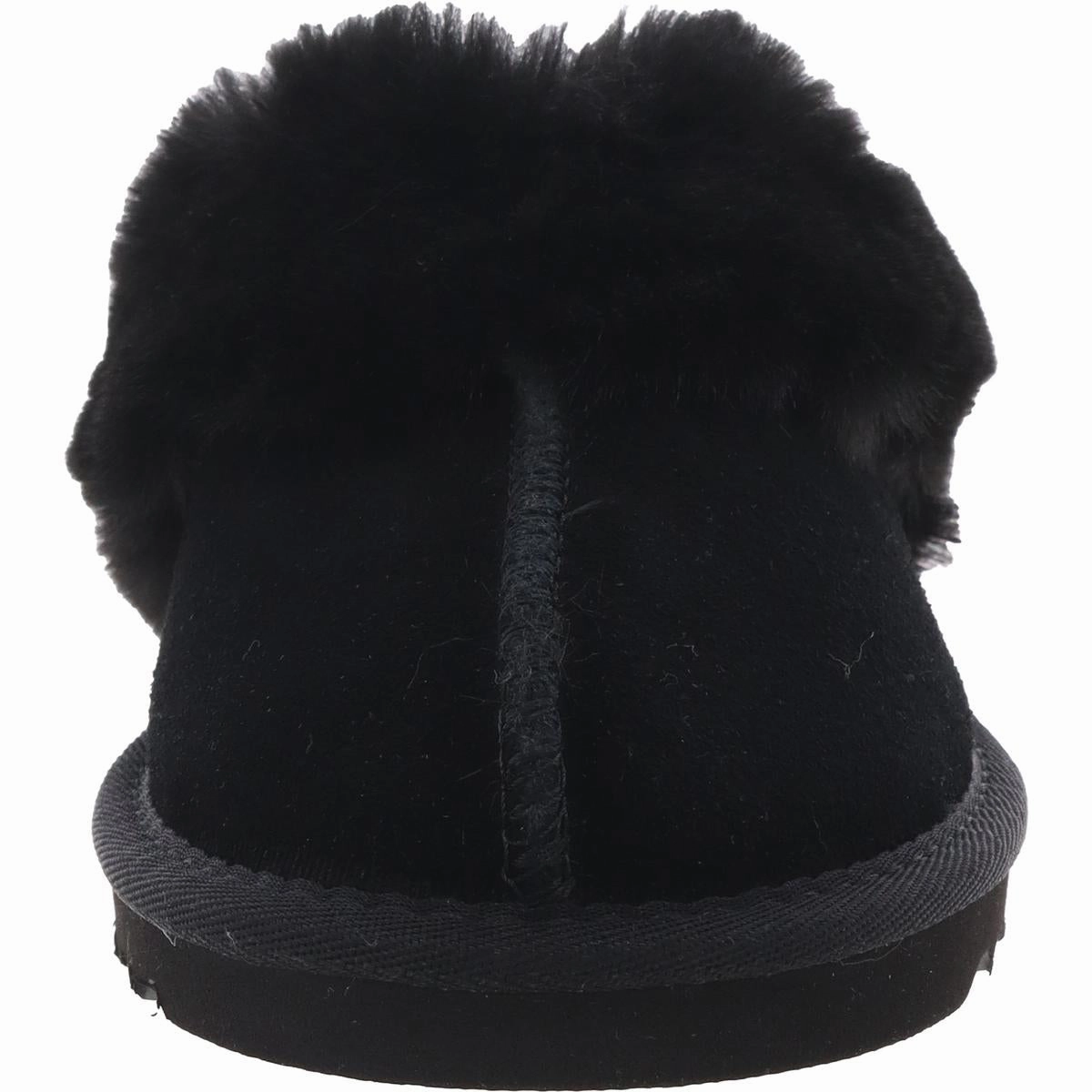 Womens Faux Fur Suede Slide Slippers