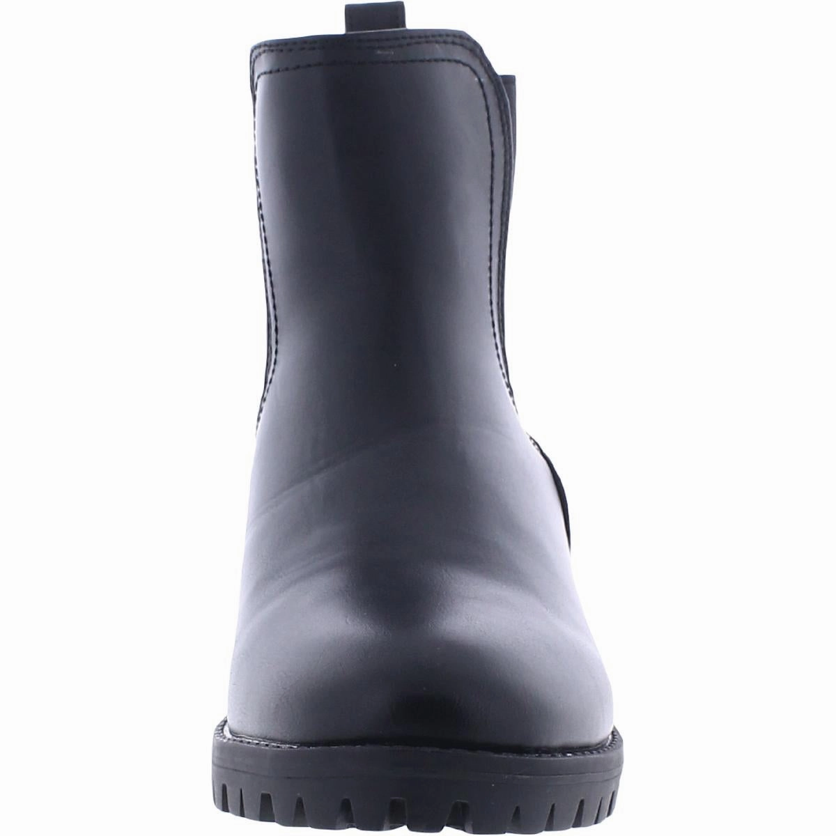 Womens Faux Leather Platform Chelsea Boots