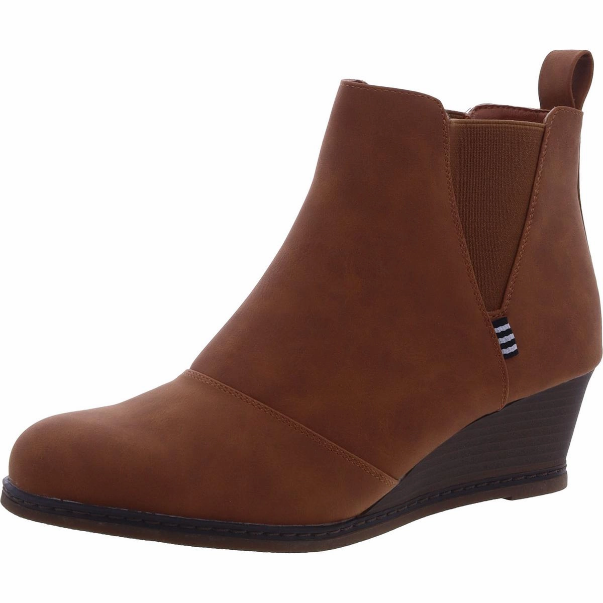 Womens Faux Leather Pull On Ankle Boots High-quality Womens Boots discount