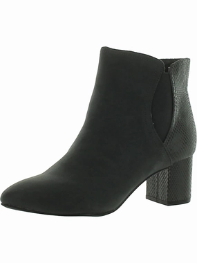 Womens Faux Suede Zipper Booties Womens Dress Boots for less