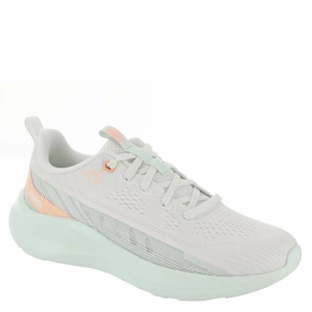 WomenS Helio Trainer Sneakers In White/foam Green Stylish Womens Sneakers clearance