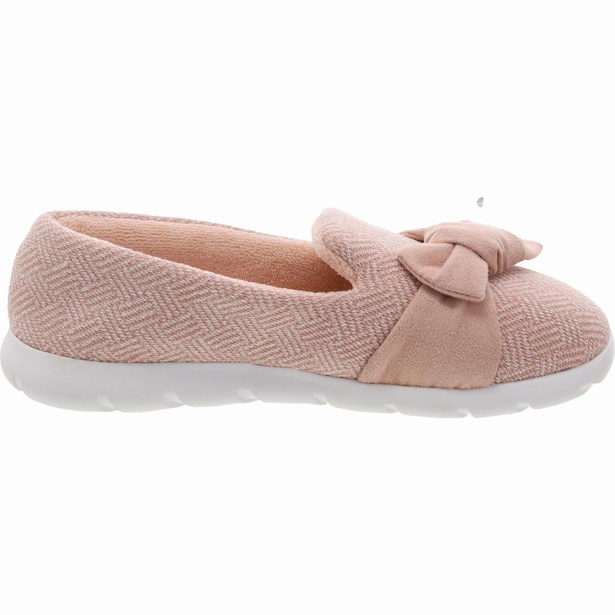Womens Herringbone Terry Cloth Scuff Slippers