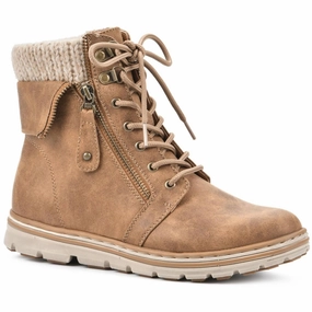 Womens Lace-Up Faux Leather Booties Womens Boots sale online