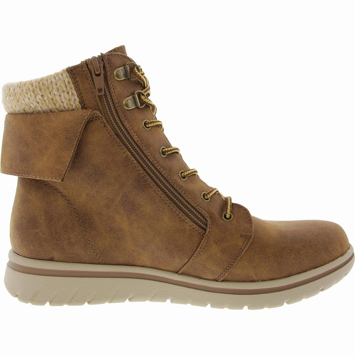 Womens Lace Up Mixed Media Winter & Snow Boots