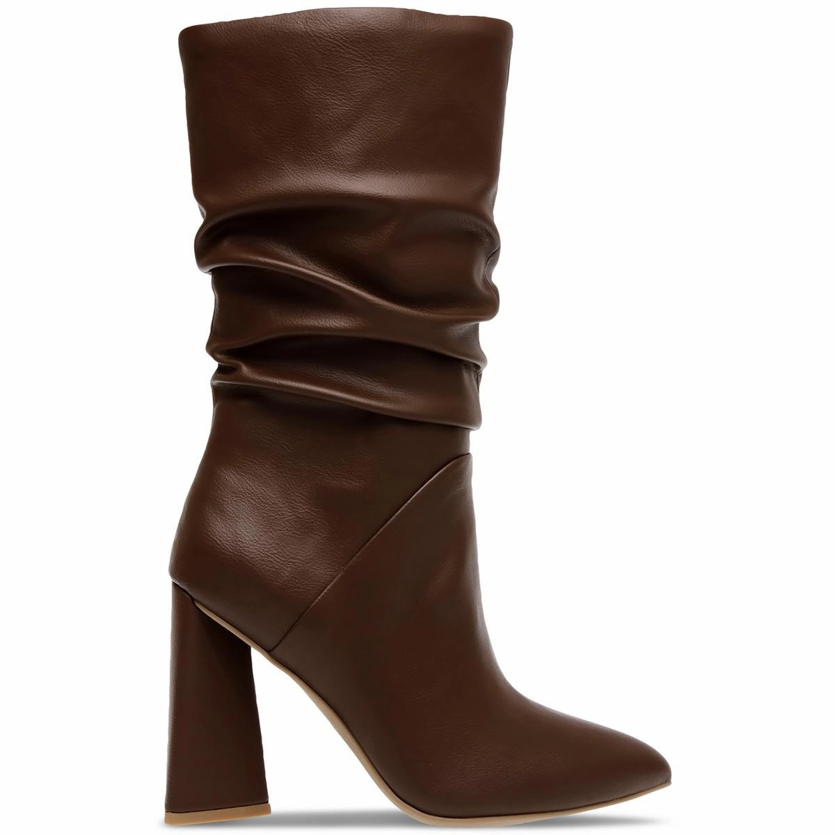 Womens Leather High Heel Mid-Calf Boots