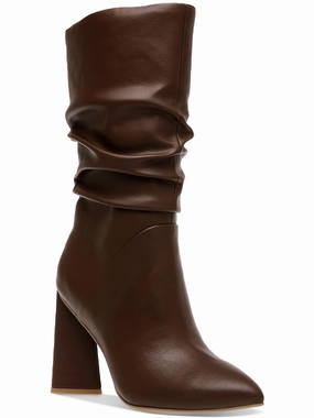 Womens Leather High Heel Mid-Calf Boots Hot sale Womens Boots