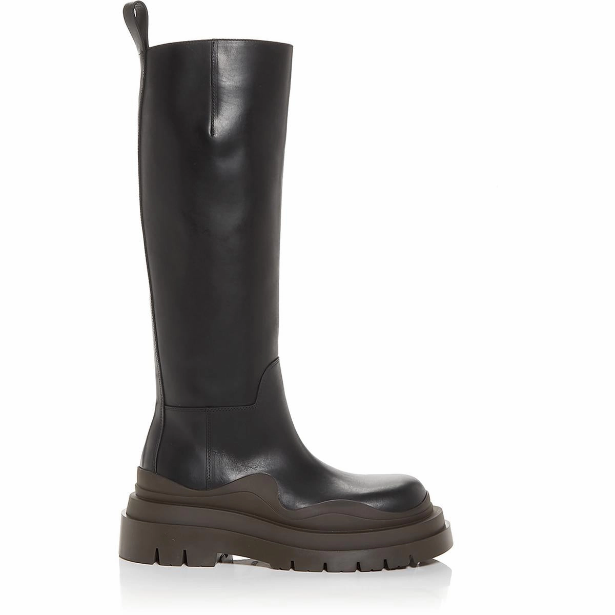 Womens Leather Round toe Knee-High Boots