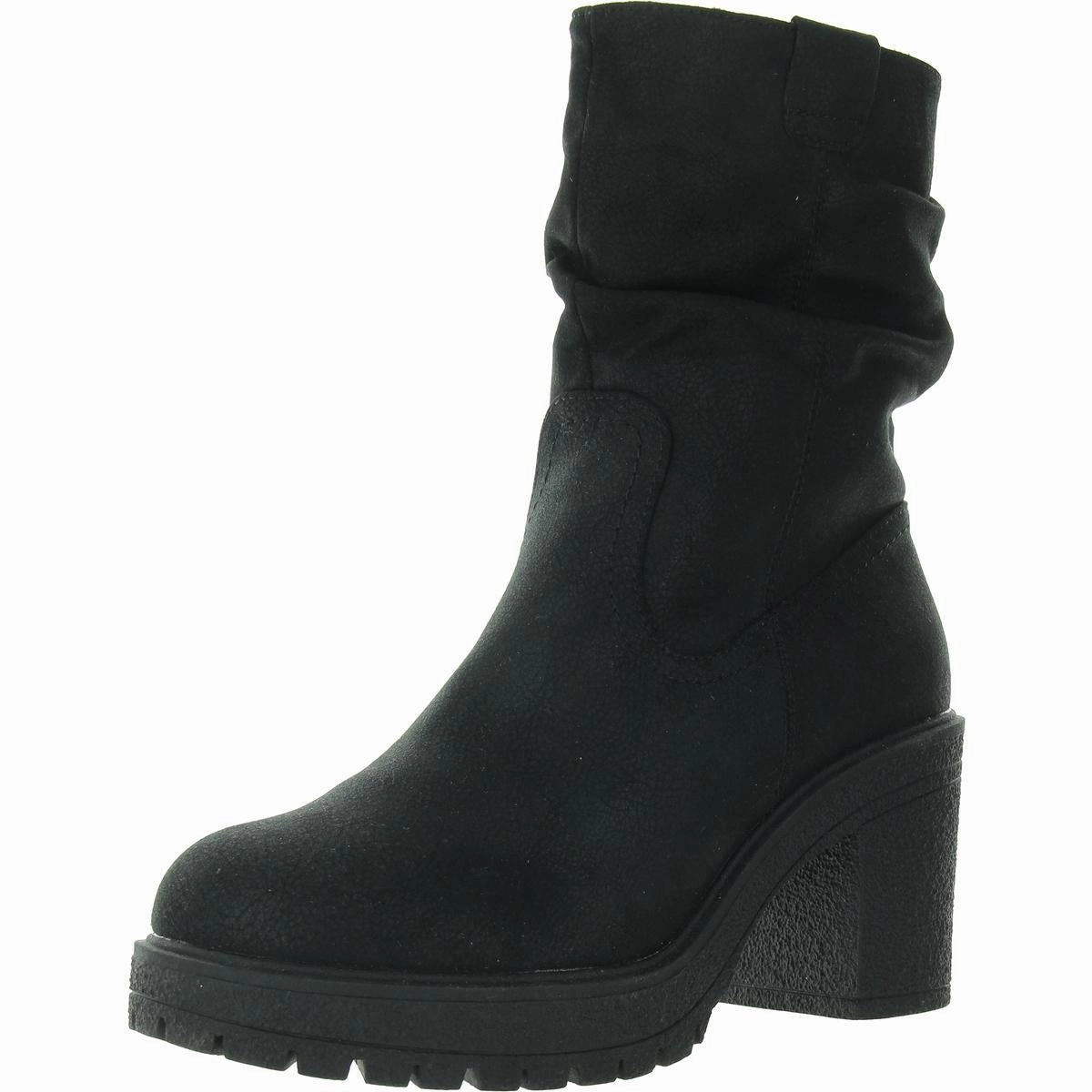 Womens Lugged Sole Faux Suede Mid-Calf Boots Womens Winter Boots promo deal