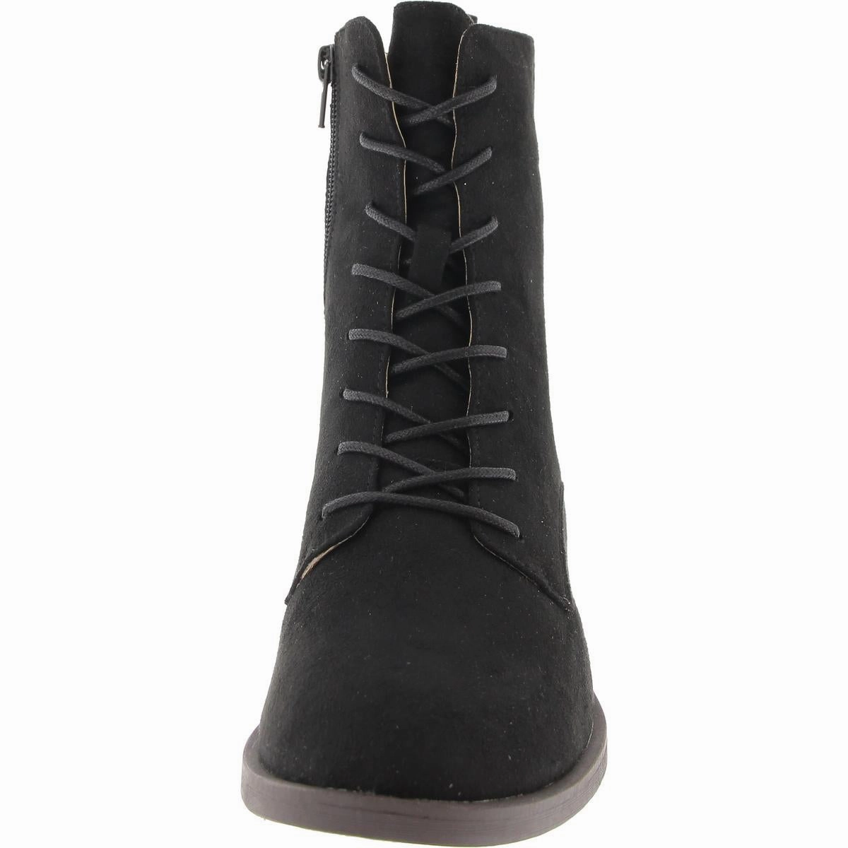 Womens Zip Up Slip On Combat & Lace-Up Boots