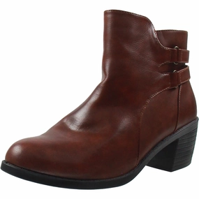 Womens Zipper Faux Leather Booties Comfortable Womens Boots low price