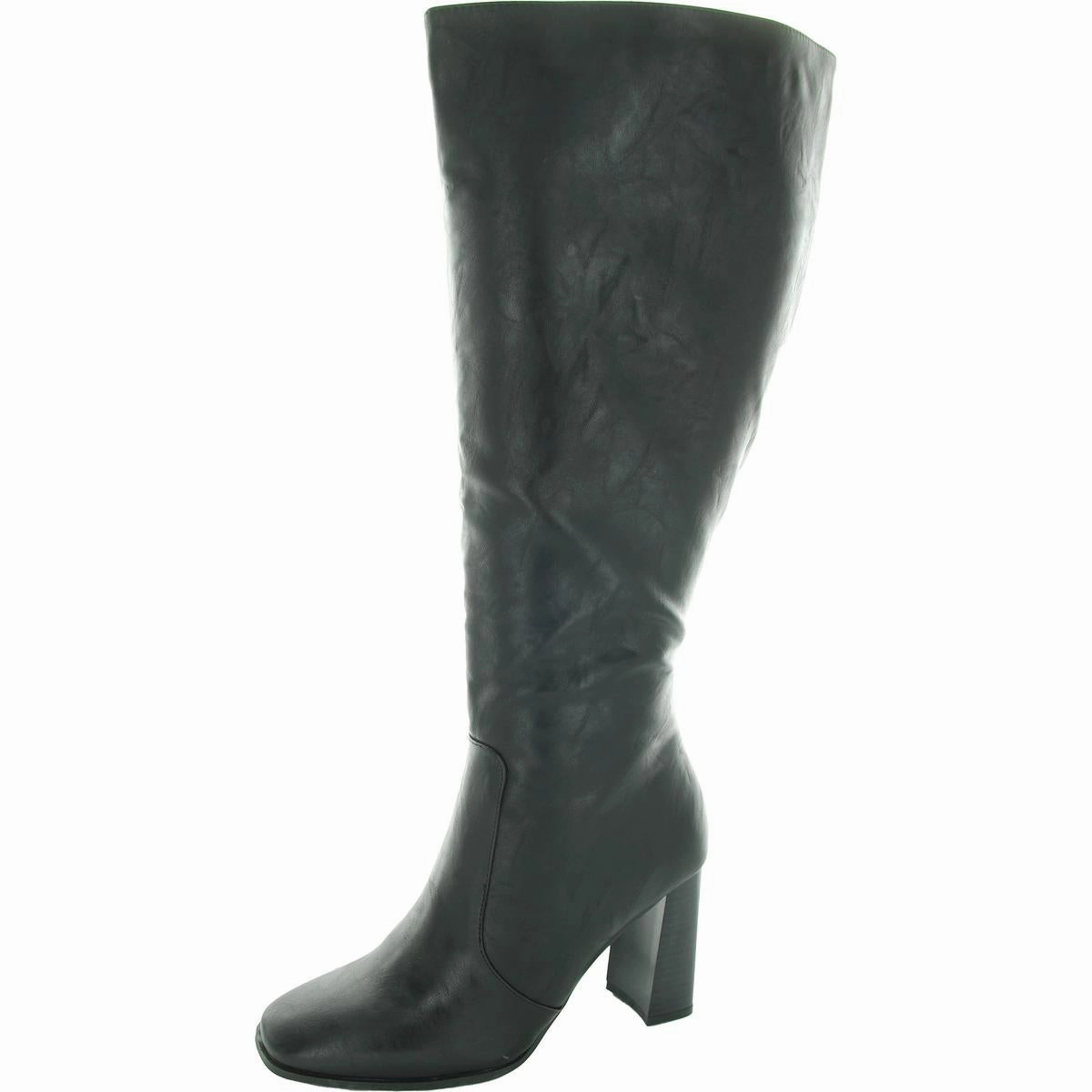 Womens Zipper Faux Leather Knee-High Boots Comfortable Womens Boots low price