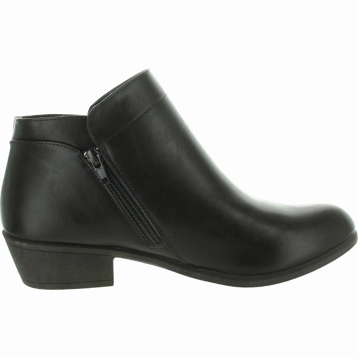 Womens Zipper Faux Leather Shooties