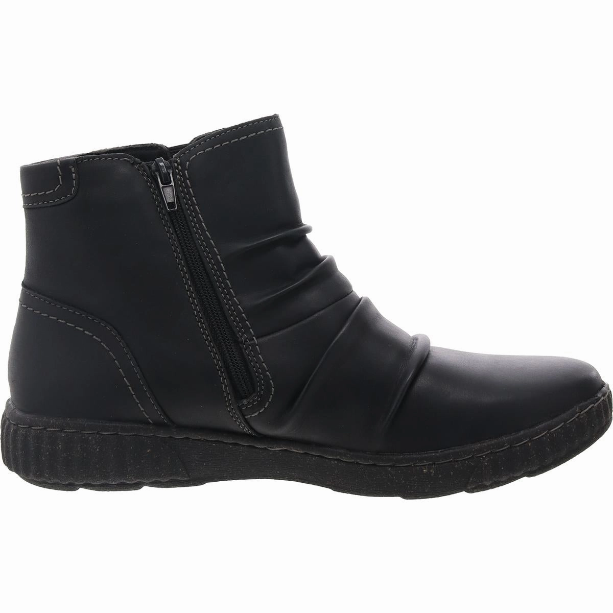 Womens Zipper Leather Ankle Boots