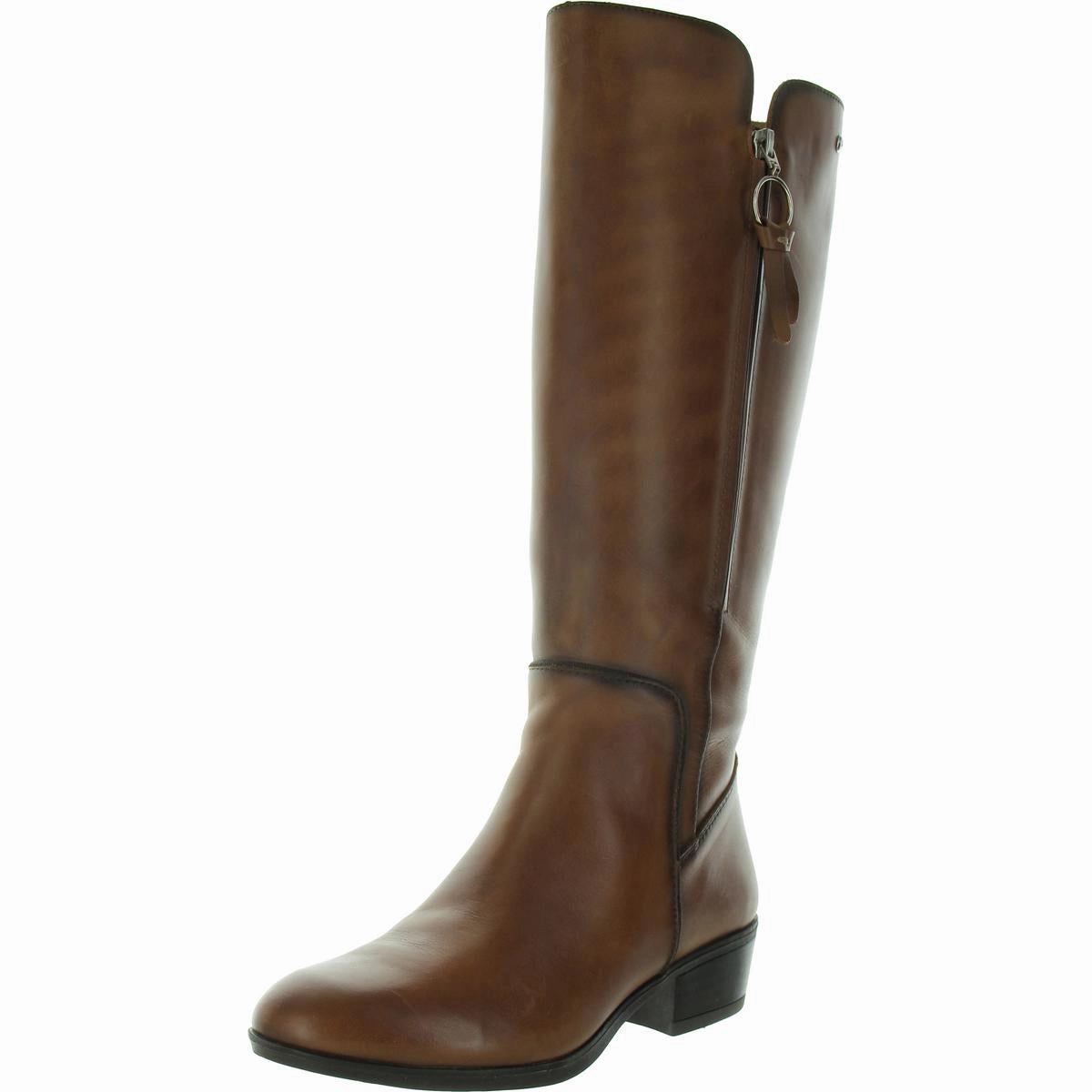 Womens Zipper Leather Knee-High Boots