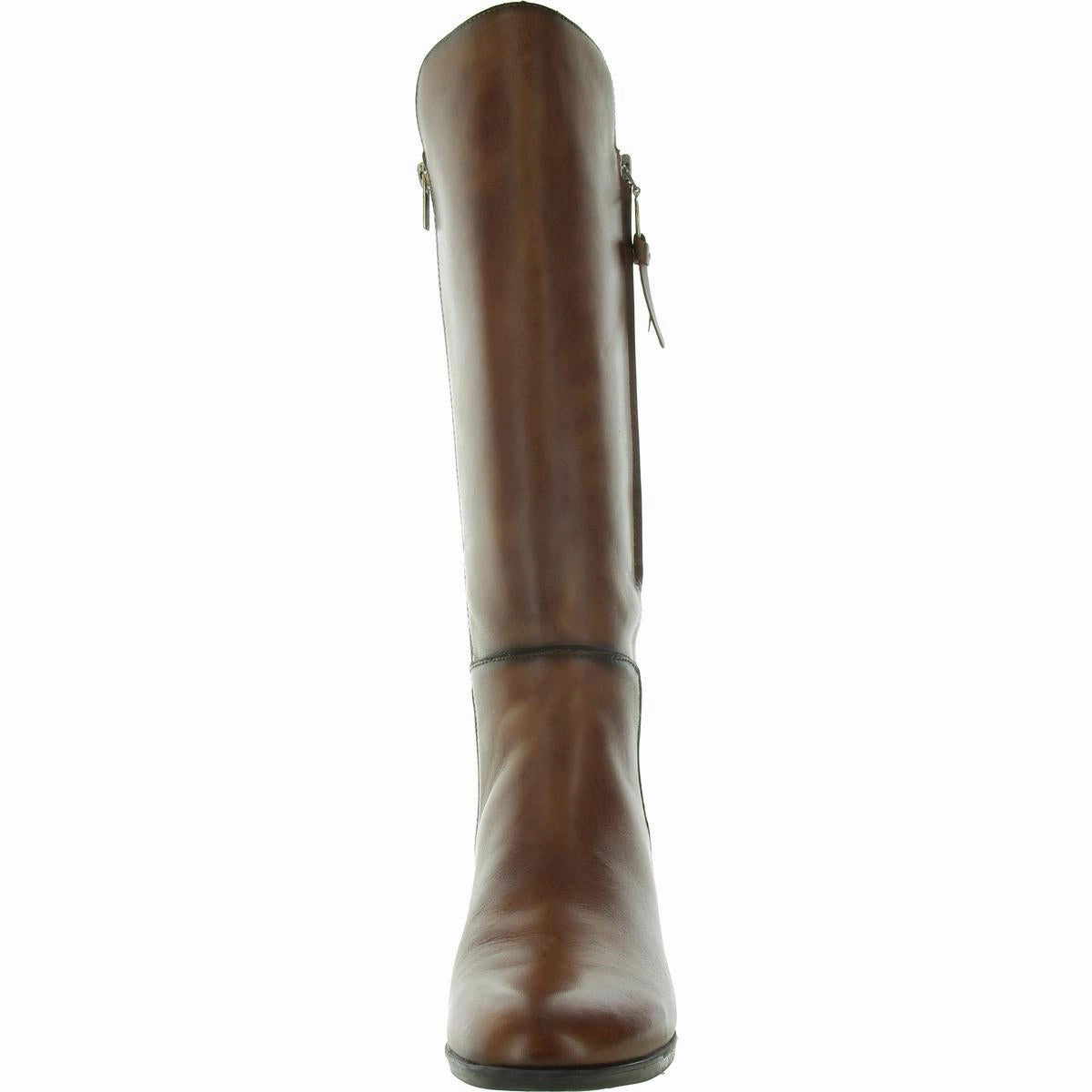 Womens Zipper Leather Knee-High Boots