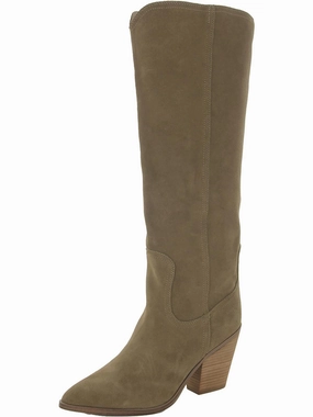 Wrangle Womens Suede Stacked Heel Knee-High Boots Womens Winter Boots promo deal