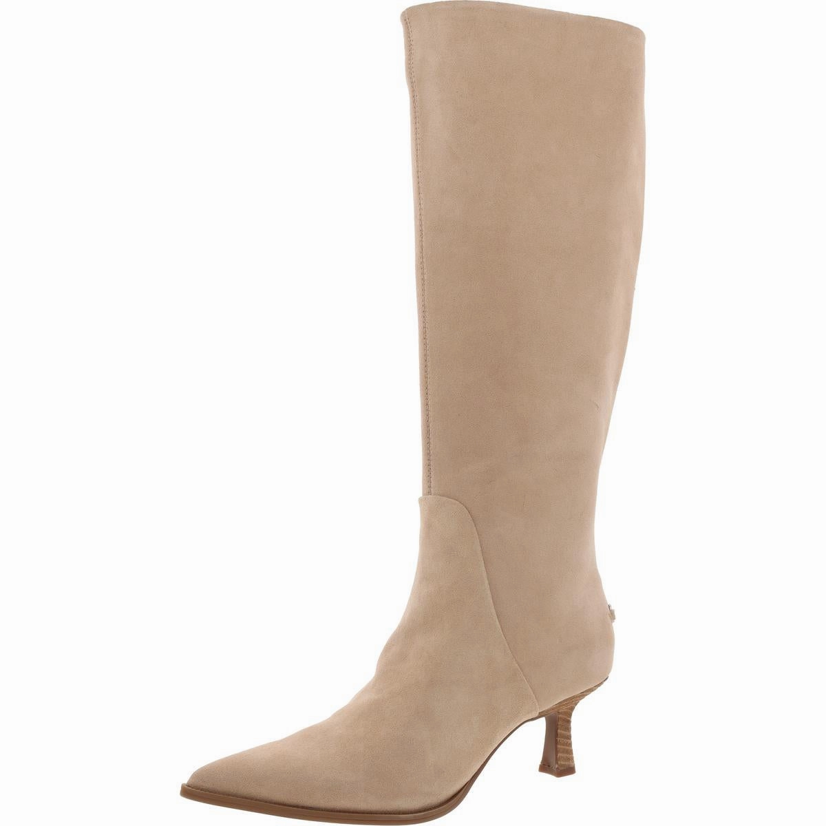 Yulia Womens Leather Pointed Toe Knee-High Boots
