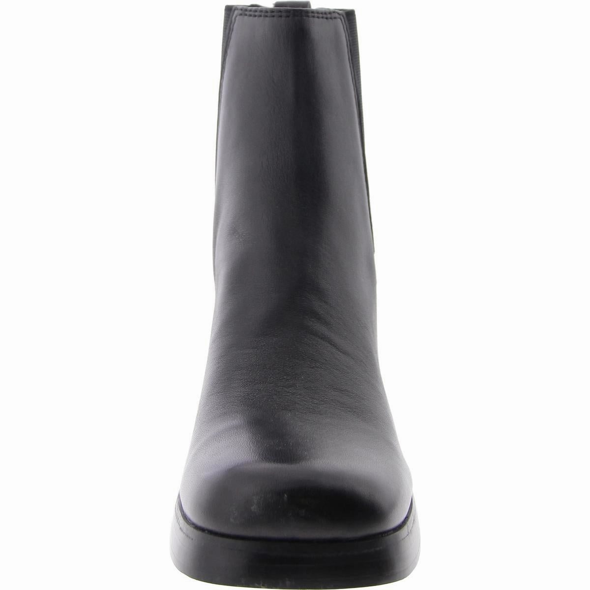 Zeke Womens Leather Block Heel Chelsea Boots