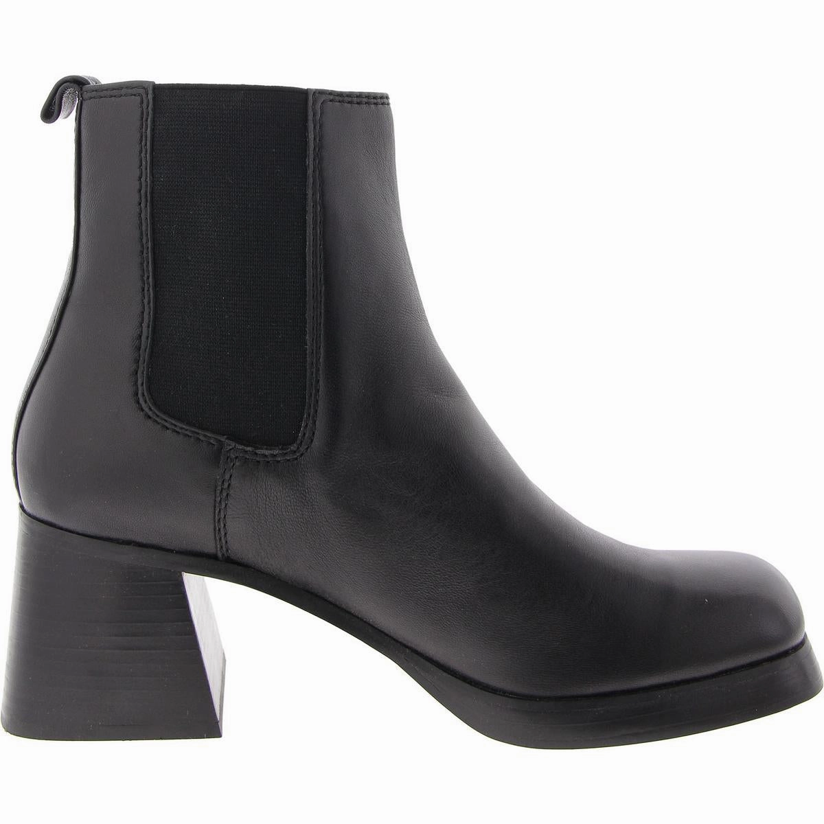 Zeke Womens Leather Block Heel Chelsea Boots