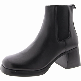 Zeke Womens Leather Block Heel Chelsea Boots Womens Casual Boots clearance