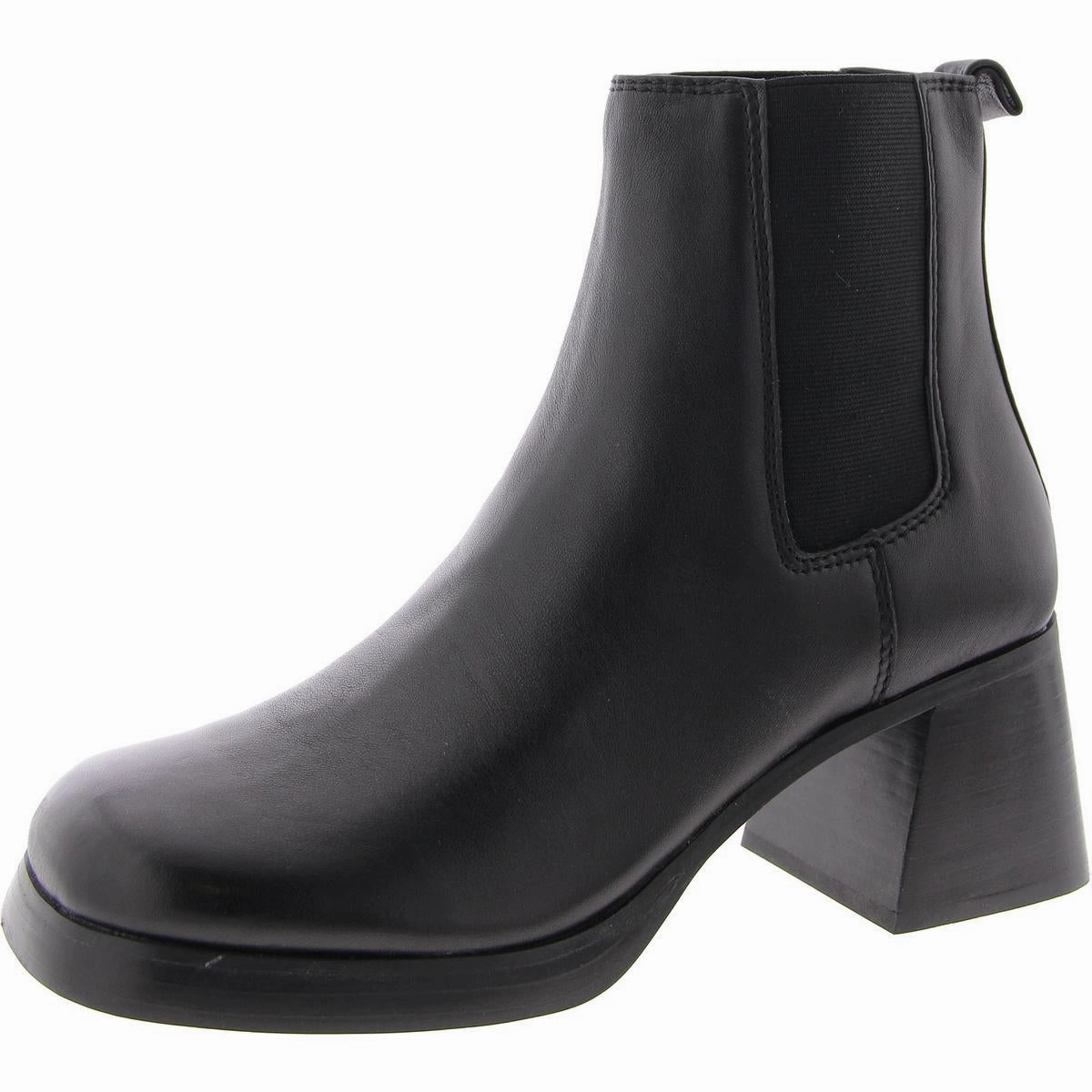 Zeke Womens Leather Block Heel Chelsea Boots Womens Casual Boots clearance