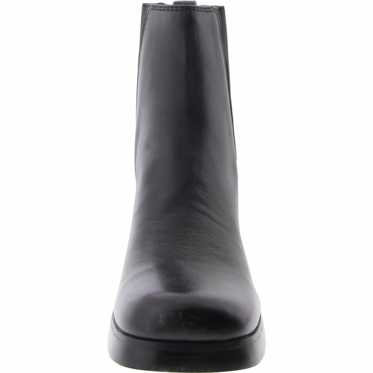 Zeke Womens Leather Block Heel Chelsea Boots