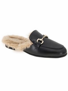 Zorie Womens Faux Leather Loafer Slide Slippers Cozy Womens Slippers discount