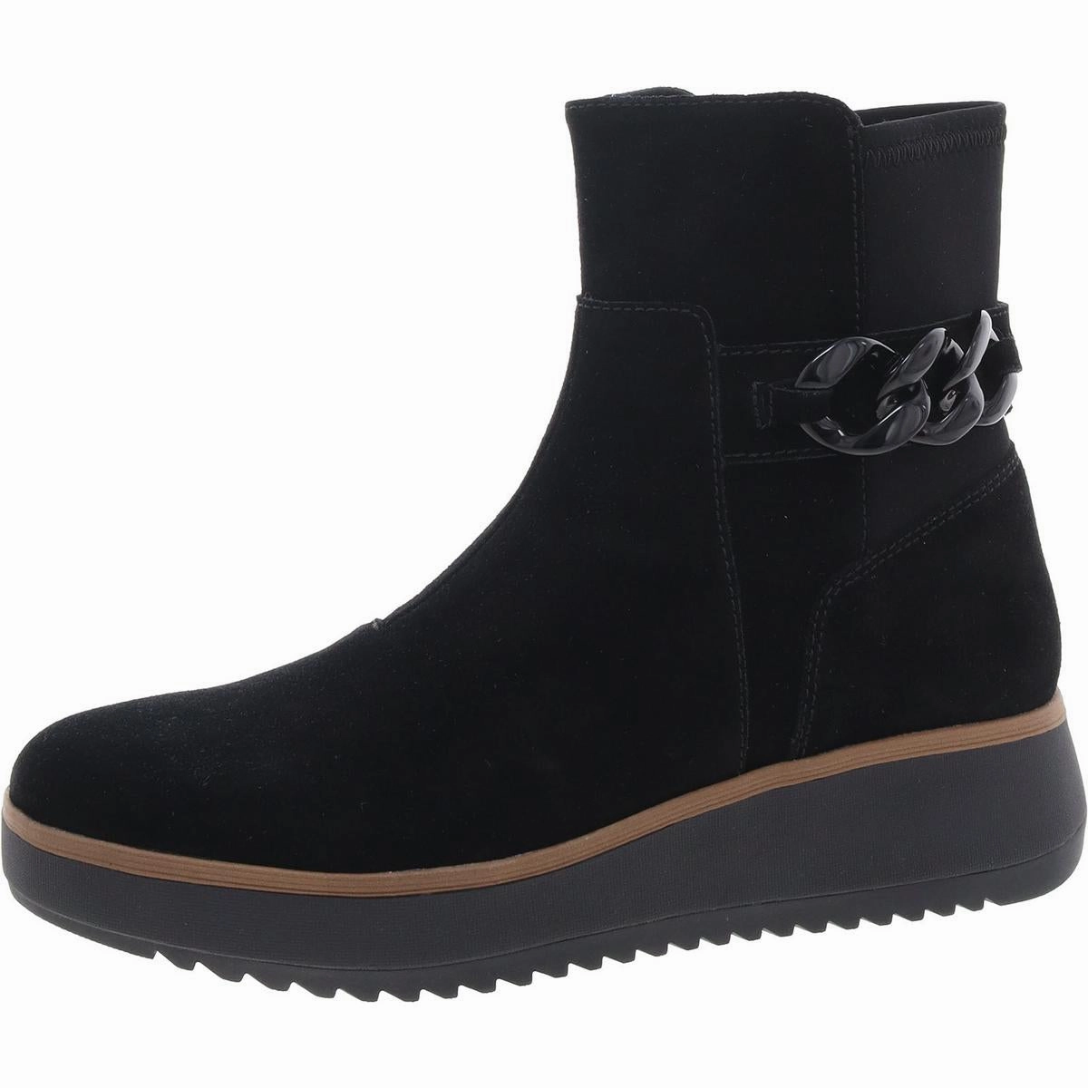 ZYLAH ROSE Womens Leather Wedge Ankle Boots Cheap Womens Boots for winter